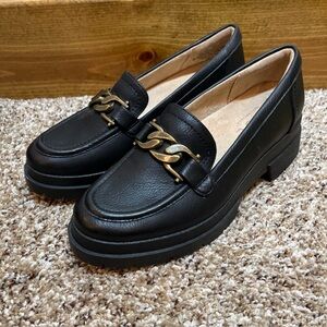 SOUL Naturalizer Onyx Slip On Lug Soul Loafers Black Womens Size 7 Chunky